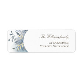 blauw folium waterverf etiket