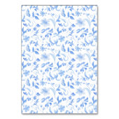 Blauw folk bloemenporselein elegante tuin bruiloft kaart (Achterkant)
