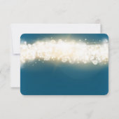 Blauw fonkelend licht explosie bruiloft RSVP kaart (Achterkant)