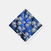 Blauw Fonkelende Diamanten Hartjes Servetten (Hoek)