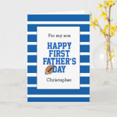 Blauw Football 1e Vaderdag Kaart (Gele Bloem)