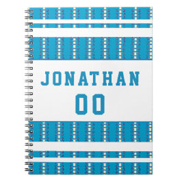 Blauw Football - De naam van Patroonspeler met ops Notitieboek