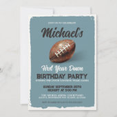  blauw Football eerste verjaardagsfeestje Kaart (Voorkant)