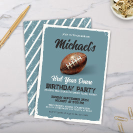  blauw Football eerste verjaardagsfeestje Kaart