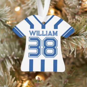 Blauw Football Jersey Uniform met nummer Ornament