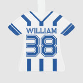 Blauw Football Jersey Uniform met nummer Ornament (achterkant)