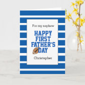 Blauw Football neef 1e Vaderdag Kaart (Gele Bloem)