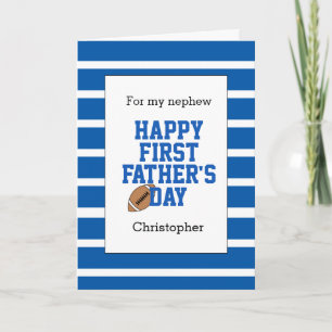 Blauw Football neef 1e Vaderdag Kaart