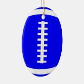 Blauw Football Player of Coach-kerstversiering Keramisch Ornament (Rechts)
