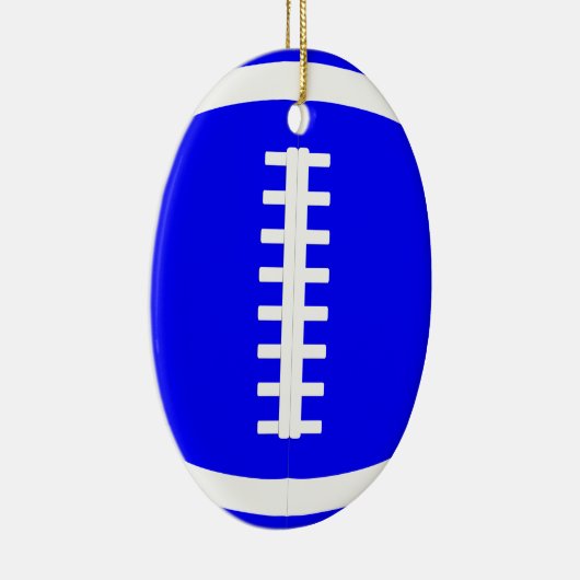 Blauw Football Player of Coach-kerstversiering Keramisch Ornament (Rechts)