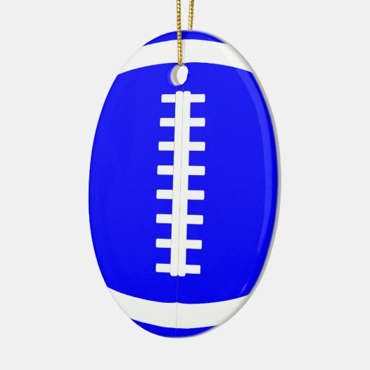 Blauw Football Player of Coach-kerstversiering Keramisch Ornament (Links)