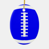 Blauw Football Player of Coach-kerstversiering Keramisch Ornament (Voorkant)