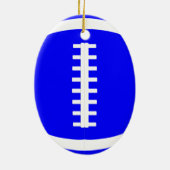 Blauw Football Player of Coach-kerstversiering Keramisch Ornament (Achterkant)