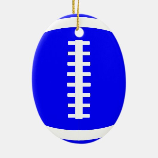 Blauw Football Player of Coach-kerstversiering Keramisch Ornament (Achterkant)