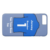 Blauw Football Shirt Kies naam en team Case-Mate iPhone Case (Achterkant (Horizontaal))