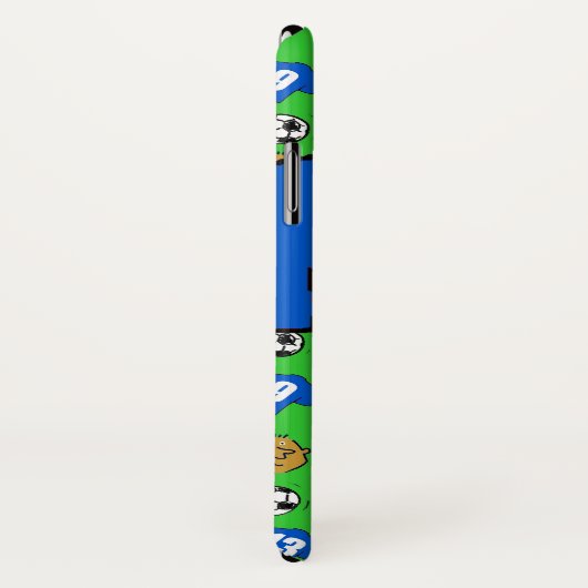 Blauw Football Shirten ontwerp. Case-Mate iPhone Case (Achterkant / rechts)