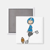 Blauw Football Speler Magnet (Voorkant / Achterkant)