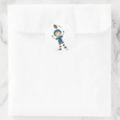 Blauw Football speler Tshirts en geschenken Ronde Sticker (Tas)