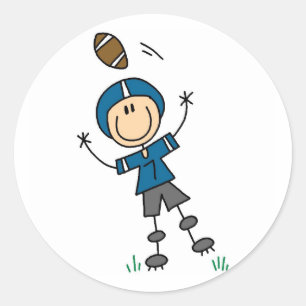 Blauw Football speler Tshirts en geschenken Ronde Sticker