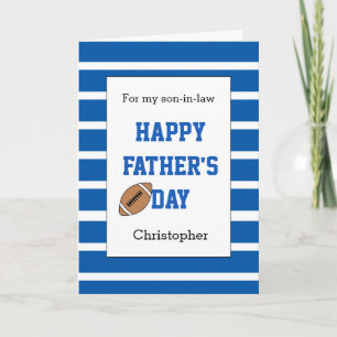 Blauw Football Vaderdag schoonzoon Kaart