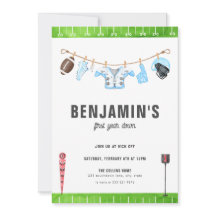 Blauw Football Verjaardag Eerste jaar Down 1e Uitn