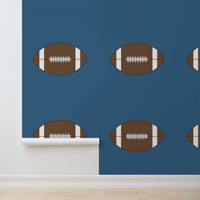 Blauw Footballs behang (Applicatie)