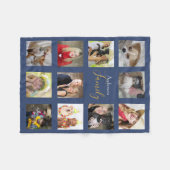 BLAUW Foto Dekbed Collage Instagram Goud Fleece Deken (Voorkant (Horizontaal))