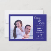 Blauw foto horizontaal - 3x5 Opslaan datum Save The Date (Voorkant)