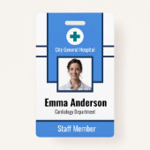 Blauw | Foto-ID van ziekenhuismedewerker – verplee Badge (Voorkant)