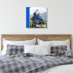 Blauw Foto Illusie Canvas voor Eeuwige Beste Vrien Afdruk