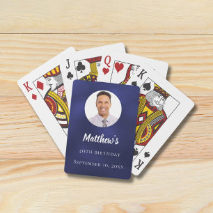 Blauw foto verjaardagsfeestje pokerkaarten