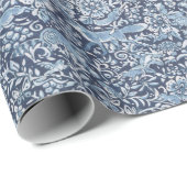 Blauw fox konijn Dierbos Groter Bos Patroon Cadeaupapier (Rol Hoek)