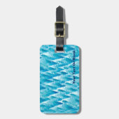 Blauw fractaal bos bagagelabel (Voorkant verticaal)