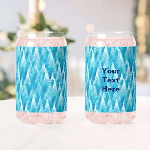 Blauw fractaal bos blikvorm glas