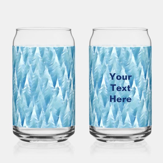 Blauw fractaal bos blikvorm glas (Voorkant)