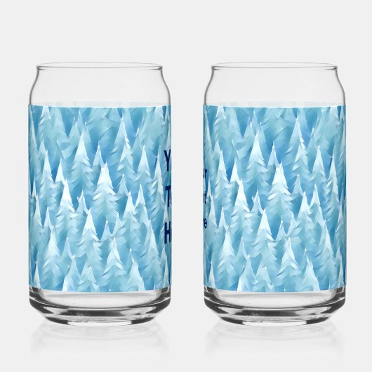 Blauw fractaal bos blikvorm glas (Links)
