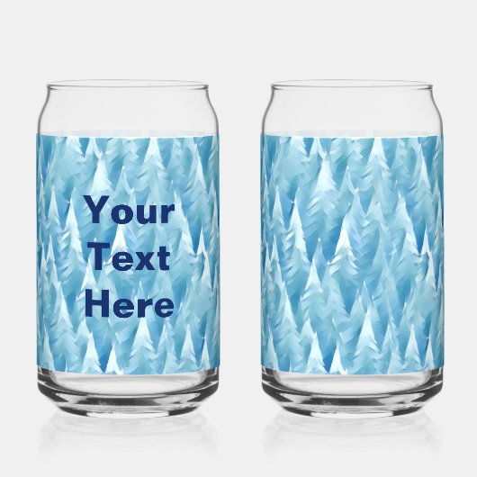 Blauw fractaal bos blikvorm glas (Achterkant)