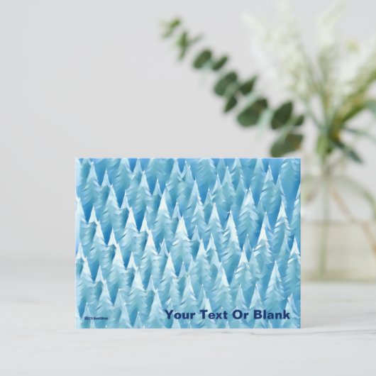Blauw fractaal bos briefkaart (Staand voorkant)