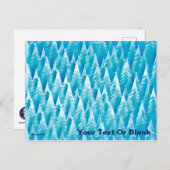 Blauw fractaal bos briefkaart (Voorkant / Achterkant)