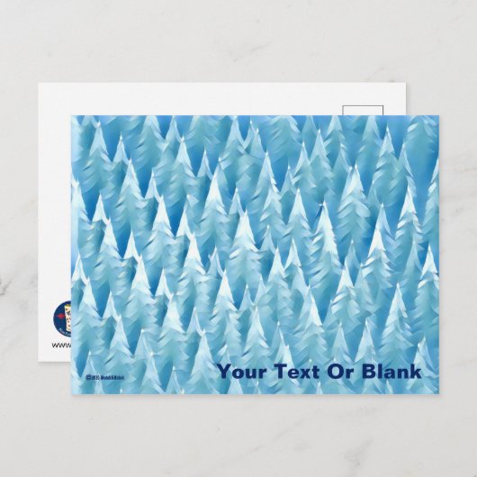 Blauw fractaal bos briefkaart (Voorkant / Achterkant)