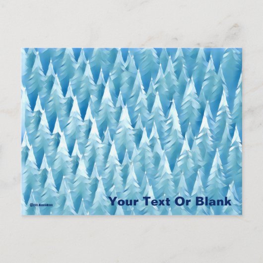 Blauw fractaal bos briefkaart (Voorkant)