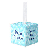 Blauw fractaal bos - Buon Natale Decoratie (Voorkant hoekig)