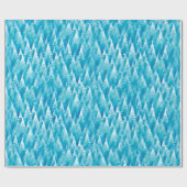 Blauw fractaal bos cadeaupapier (Vlak)