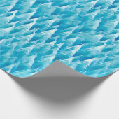 Blauw fractaal bos cadeaupapier (Hoek)