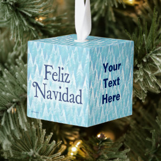 Blauw fractaal bos - Feliz Navidad Decoratie
