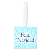 Blauw fractaal bos - Feliz Navidad Decoratie (Voorkant)