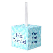 Blauw fractaal bos - Feliz Navidad Decoratie (Achter hoekig)