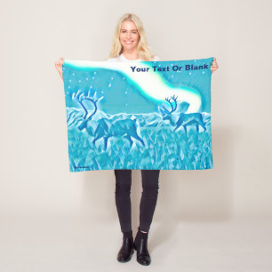 Blauw fractaal bos fleece deken