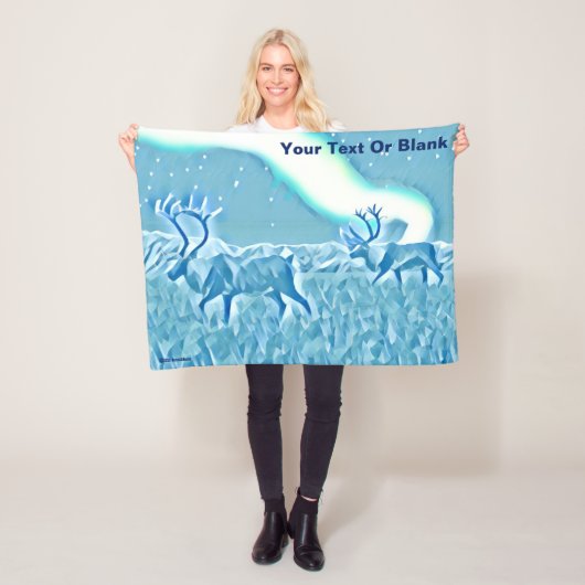 Blauw fractaal bos fleece deken (In situ)
