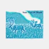 Blauw fractaal bos fleece deken (Voorkant (Horizontaal))